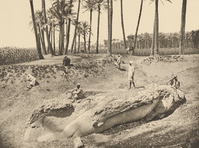 Statue of Sesostris Overturned (Saqqarah) by Henri Béchard
