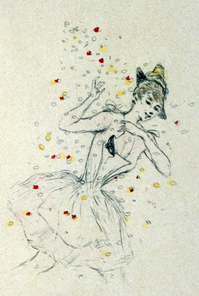A woman with confetti by Henri Boutet