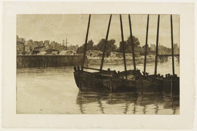 Boats at Dock, Dieppe by Henri Charles Guérard