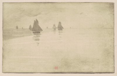 Boats in a Morning Fog by Henri Charles Guérard