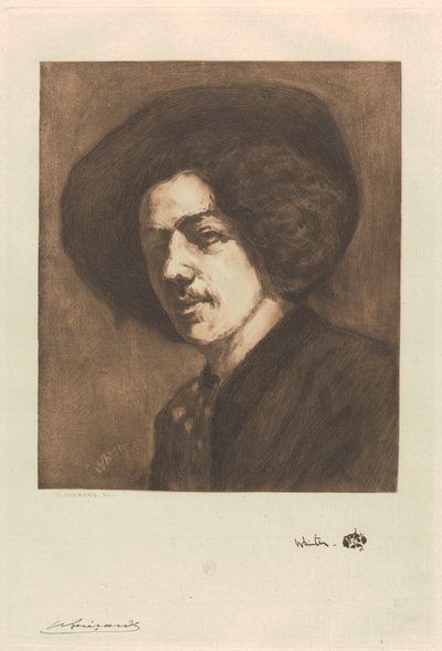 Portrait of Whistler by Henri Charles Guérard