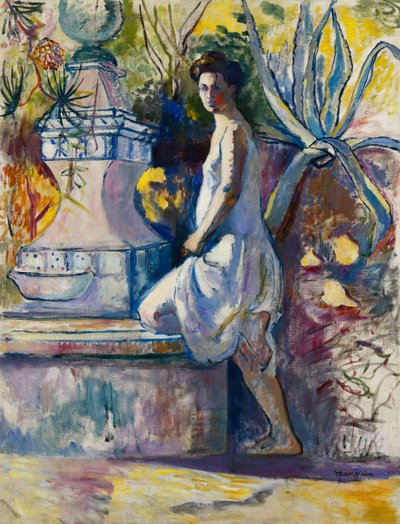 Jeanne at the Fountain, Villa Demiere by Henri Charles Manguin