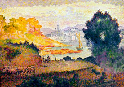 A View of Menton by Henri Edmond Cross