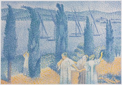 The Promenade (Landscape with Cypresses) by Henri Edmond Cross