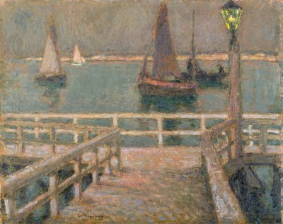 The Pier by Henri Eugene Augustin Le Sidaner