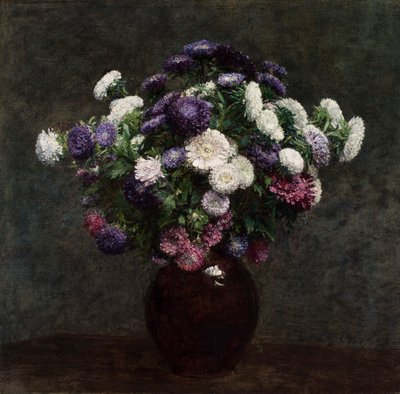 Asters in a Vase by Ignace Henri Jean Fantin Latour