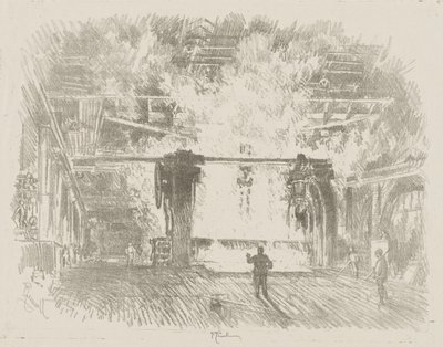 English War Work: Making Armour-Plate by Ignace Henri Jean Fantin Latour