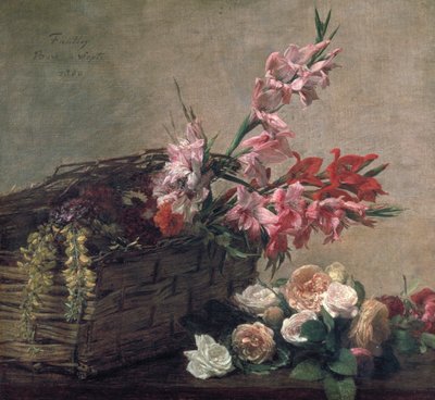 Gladioli and Roses by Ignace Henri Jean Fantin Latour