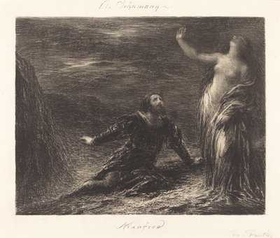 Manfred and Astarte (2nd plate) by Ignace Henri Jean Fantin Latour