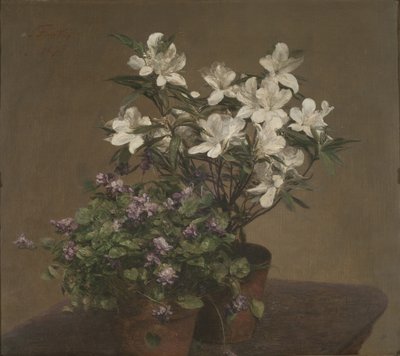 Violets and azaleas by Henri Fantin Latour
