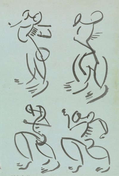 Four Studies of Dancing Figures by Henri Gaudier Brzeska