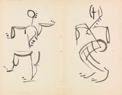 Male and Female Dancing Figures by Henri Gaudier Brzeska