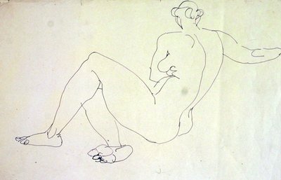 Reclining Female Nude from Back by Henri Gaudier Brzeska