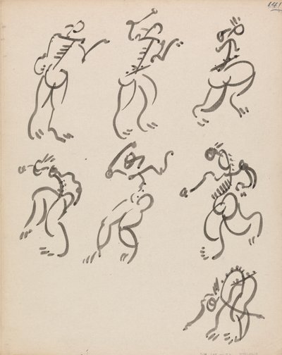 Seven Dancing Figures, in Three Registers by Henri Gaudier Brzeska