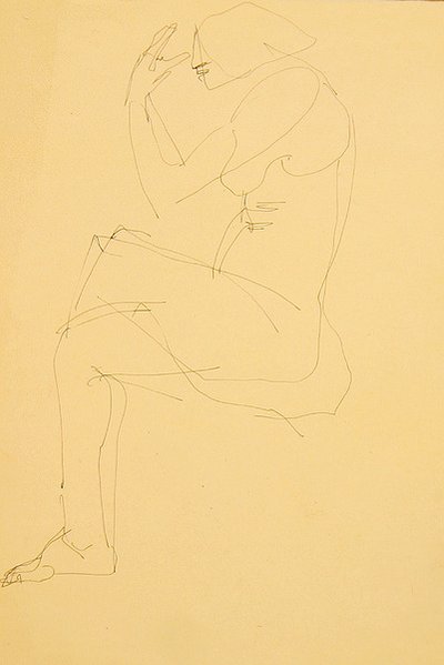 Sophie Nude, Seated, Legs Crossed by Henri Gaudier Brzeska