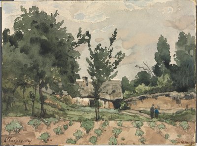 Landscape with Farmhouse by Henri Joseph Harpignies