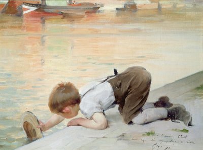At the Quayside by Henri Jules Jean Geoffroy