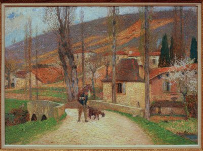 Peasant Entering the Village by Henri Martin