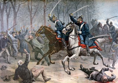 Cavalry Charge, German Riots in Leipzig, 1892 by Henri Meyer