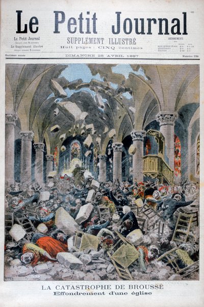 Collapse of a church, Brousse, France, 1897 by Henri Meyer