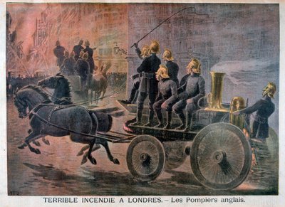 English firemen going to an emergency by Henri Meyer