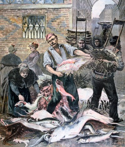 The Fish Market, Paris, 1893 by Henri Meyer