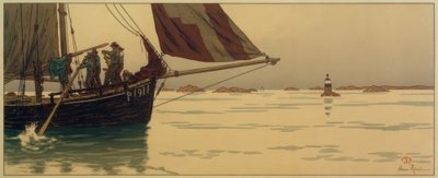 On Calm Sea by Henri Rivière