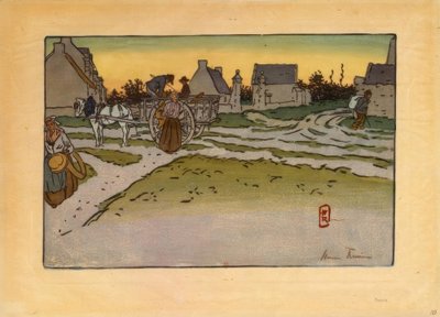 The Bread Hour at Ville-Hue (Saint-Briac) by Henri Rivière