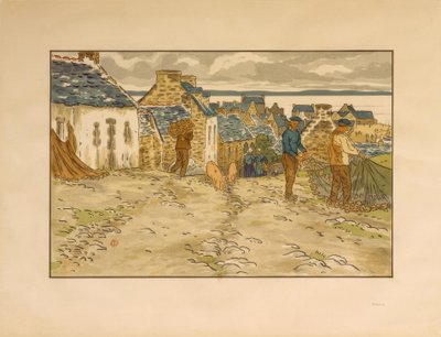 Street in Tréboul by Henri Rivière