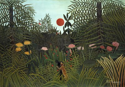 Black Person Attacked by a Jaguar, 1910 by Henri Rousseau