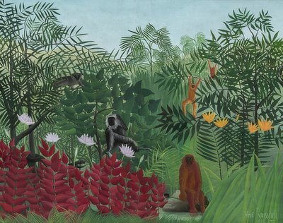 Tropical Forest with Monkeys. 1910 by Henri Rousseau