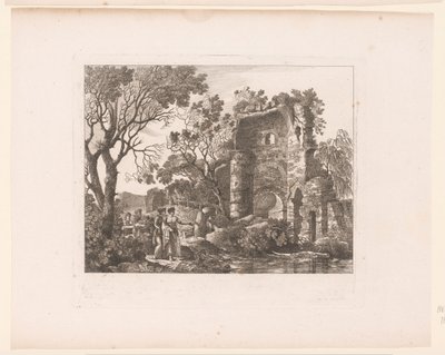 Group in a Landscape with Ruins by Henri Thomann