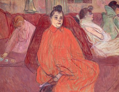 At Salon, Sofa by Henri de Toulouse Lautrec