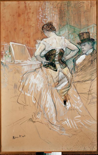 Woman in Corset by Henri de Toulouse Lautrec