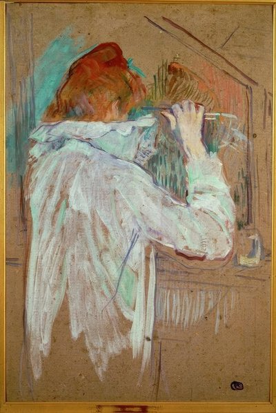 Woman Curling Her Hair by Henri de Toulouse Lautrec
