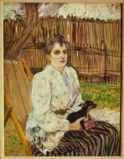 Woman with Dog by Henri de Toulouse Lautrec