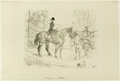 Horsewoman and Cart by Henri de Toulouse Lautrec