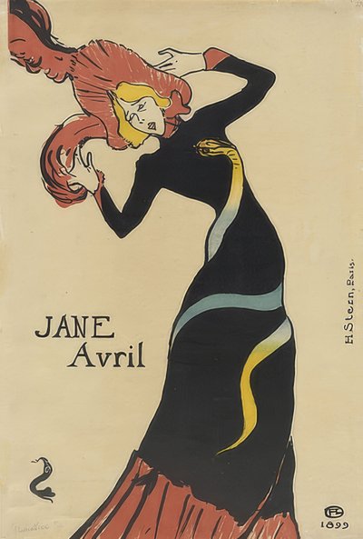 Jane Avril (Poster). 1899 by Henri de Toulouse Lautrec