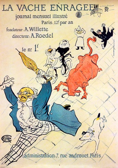 The Enraged Cow, 1896 by Henri de Toulouse Lautrec