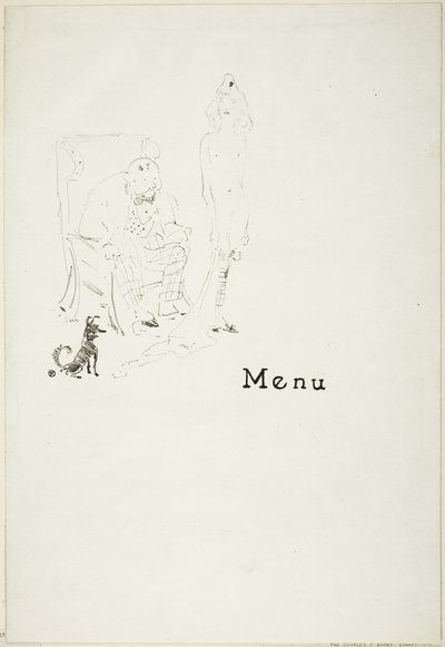 The Naked Girl: Menu by Henri de Toulouse Lautrec