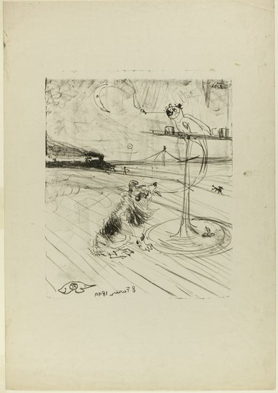 The Dog and the Parrot by Henri de Toulouse Lautrec