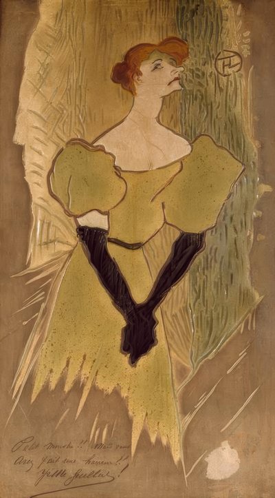 Yvette Guilbert, Terracotta Plate, 1895 by Henri de Toulouse Lautrec
