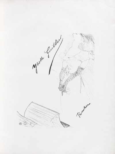 Yvette Guilbert-English Series: Frontispiece, 1898 by Henri de Toulouse Lautrec