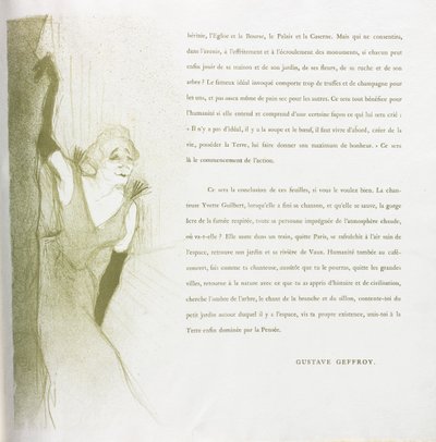 Yvette Guilbert - French Series: No. 16 by Henri de Toulouse Lautrec