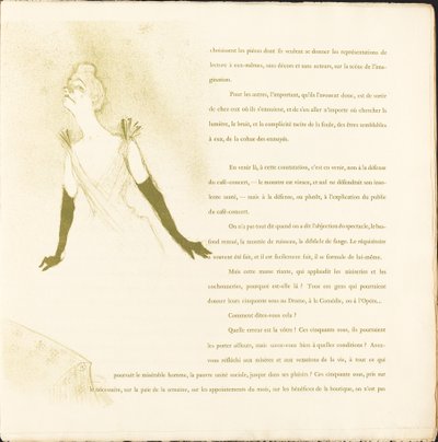 Yvette Guilbert by Henri de Toulouse Lautrec