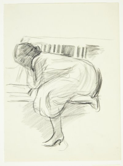 Woman Reading Curled Up on a Sofa by Henrik Schouboe