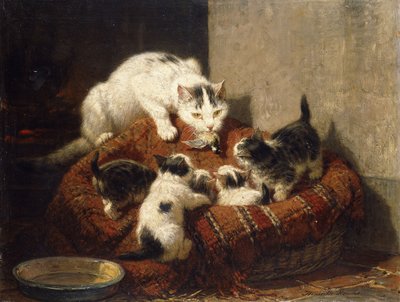 A Feathered Gift by Henriëtte Ronner Knip