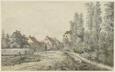 Village Road with Houses (in Germany?) by Henry Edridge