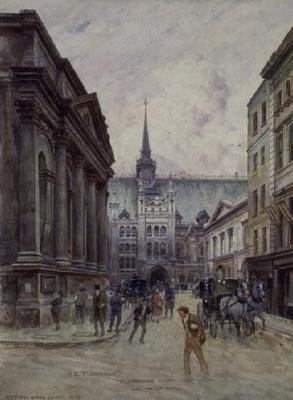 St. Lawrence Jewry and the Guildhall by Henry Edward Tidmarsh