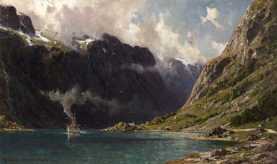 Naeroyfjord, Norway, 1902 by Henry Enfield
